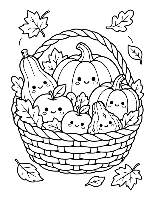 Harvest Basket coloring page