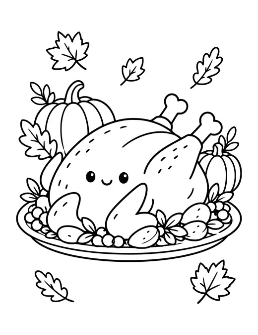 Roast Turkey Platter coloring page