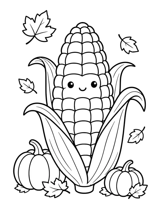 Corn on the Cob coloring page