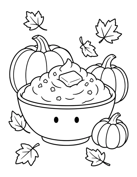 Bowl of Mashed Potatoes coloring page