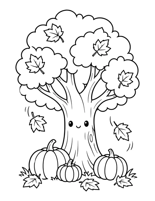 Thankful Tree coloring page