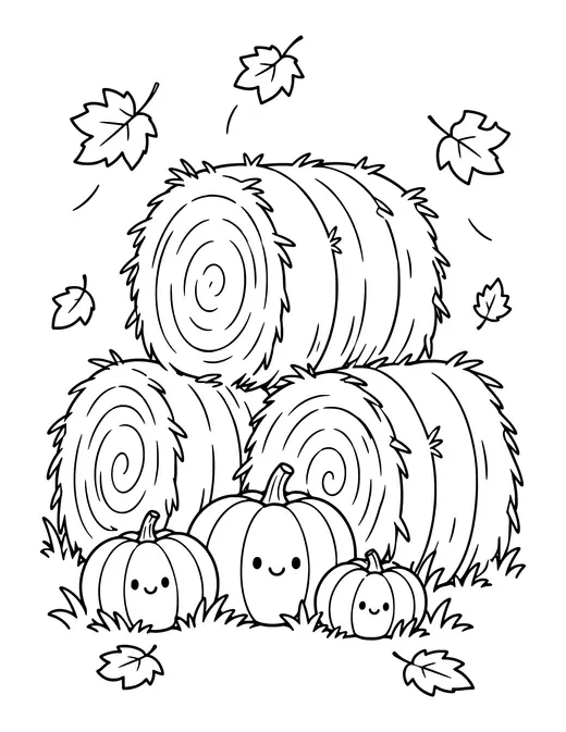 Hay Bales coloring page