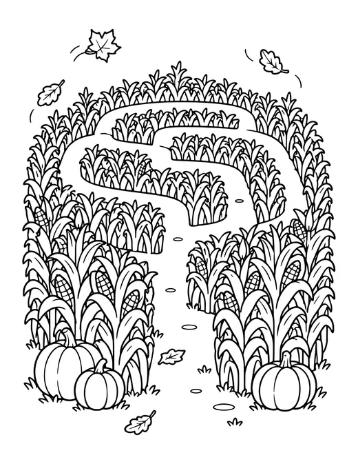 Corn Maze coloring page