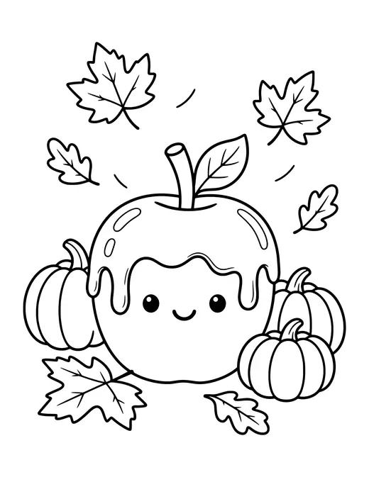 Caramel Apple coloring page