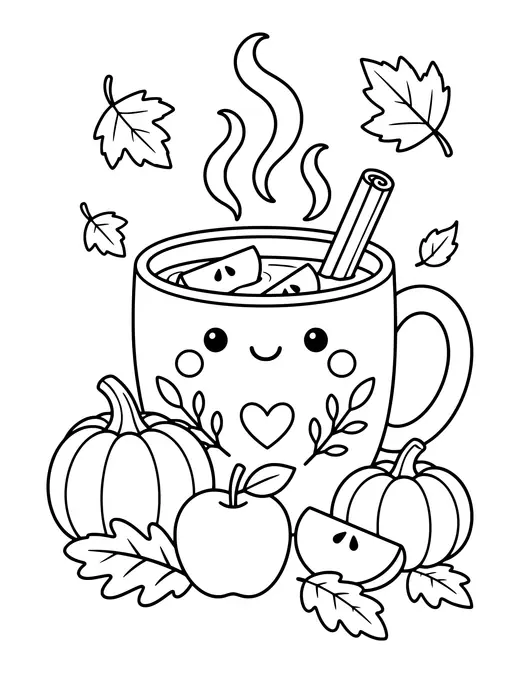 Hot Apple Cider Mug coloring page