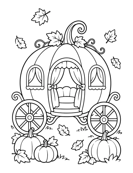 Pumpkin Carriage coloring page