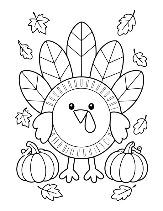 Paper Plate Turkey Craft coloring page