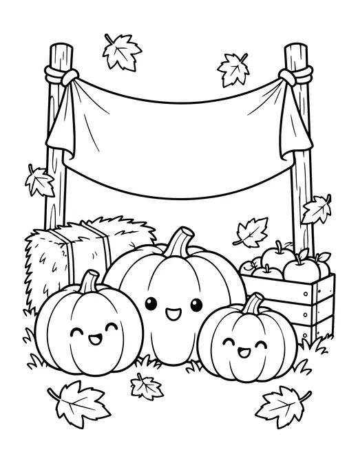 Give Thanks Banner Scene coloring page