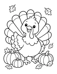 Happy Turkey coloring page