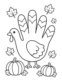Turkey Hand Drawing coloring page