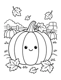 Big Round Pumpkin coloring page