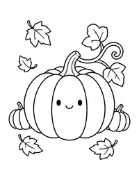 Pumpkin with a Vine coloring page