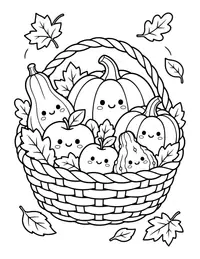 Harvest Basket coloring page