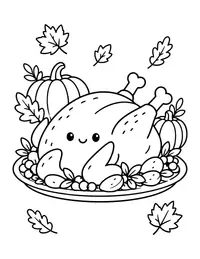 Roast Turkey Platter coloring page