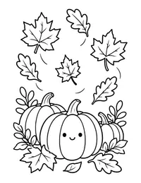 Fall Leaves Falling coloring page