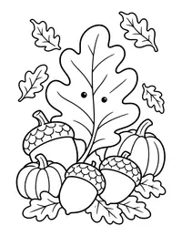 Oak Leaf and Acorns coloring page