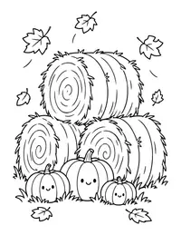 Hay Bales coloring page