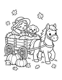 Hayride Wagon coloring page