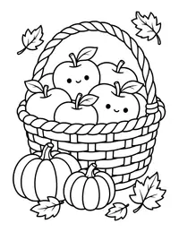 Basket of Apples coloring page