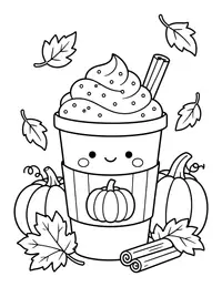 Pumpkin Spice Latte coloring page