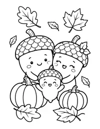 Acorn Family coloring page