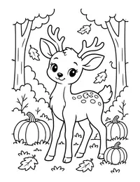 Deer in an Autumn Forest coloring page