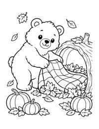 Bear Getting Ready to Hibernate coloring page
