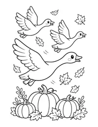 Geese Flying South coloring page