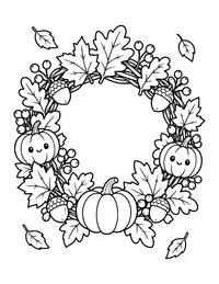 Fall Wreath coloring page
