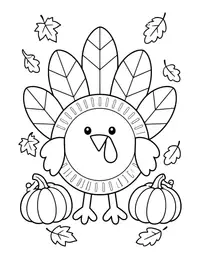 Paper Plate Turkey Craft coloring page