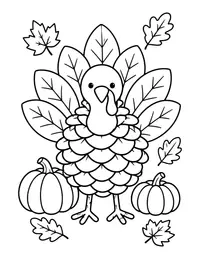 Pinecone Turkey Craft coloring page