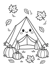 Fall Camping Tent coloring page