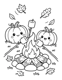 Campfire with Marshmallows coloring page