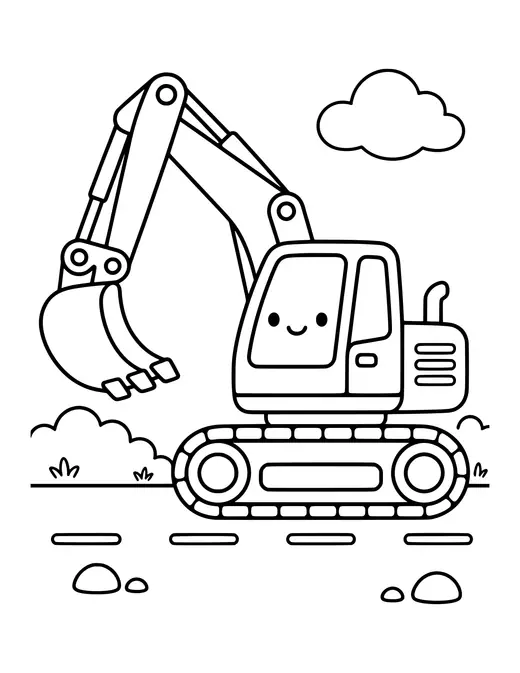 Digger Excavator coloring page