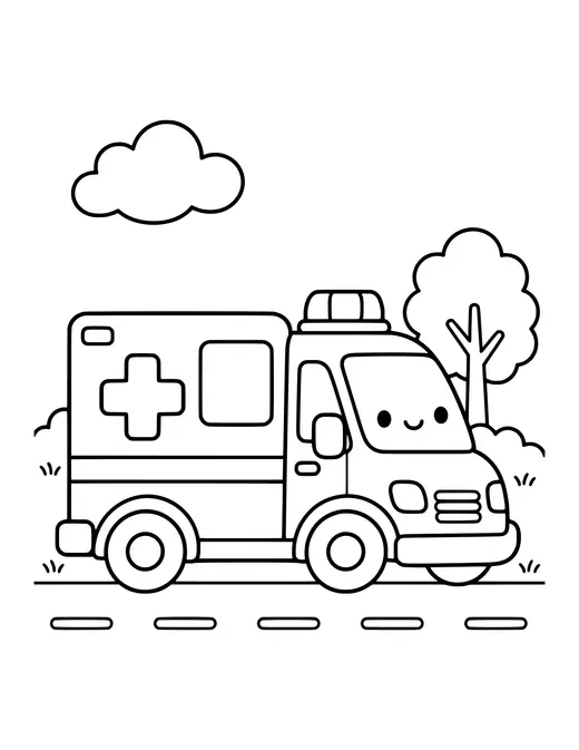 Ambulance coloring page