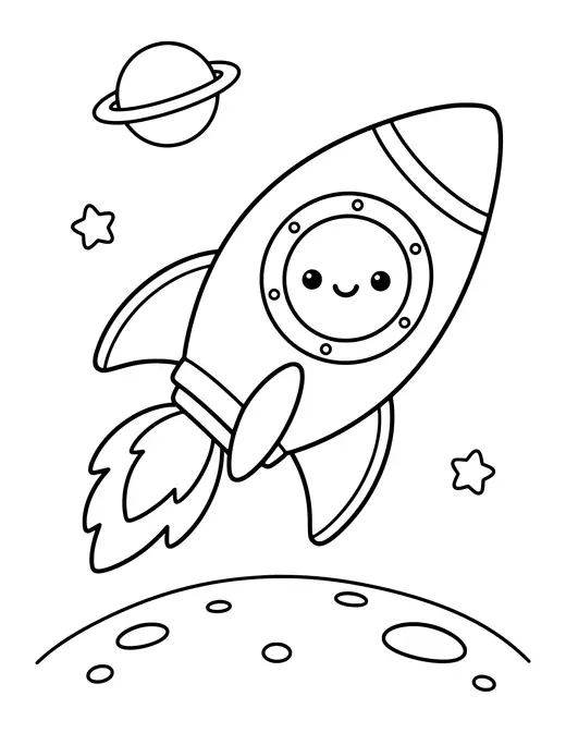 Rocket Ship coloring page