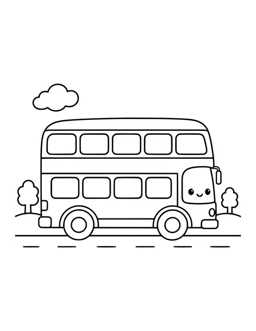 Double Decker Bus coloring page