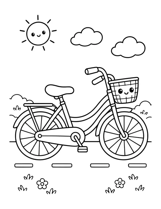 Bicycle coloring page