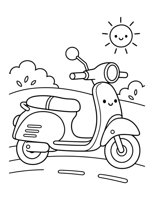 Scooter coloring page