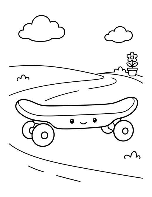 Skateboard coloring page