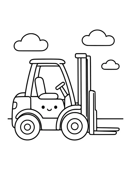 Forklift coloring page