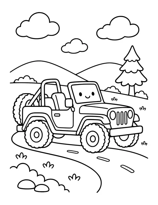 Jeep Adventure coloring page