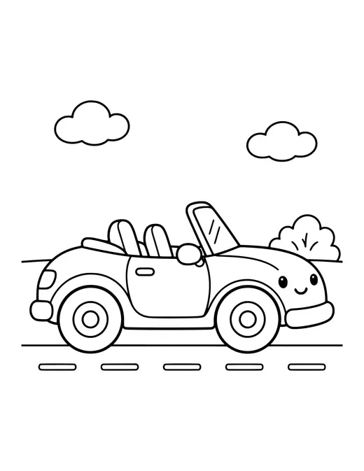 Convertible Car coloring page
