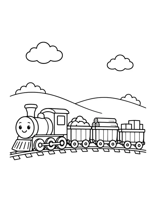 Freight Train coloring page