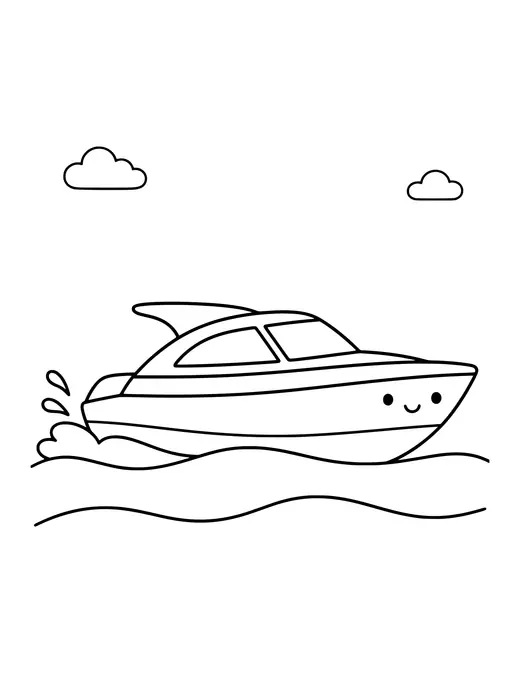 Speedboat coloring page