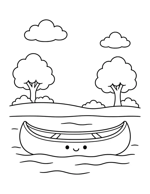 Canoe coloring page