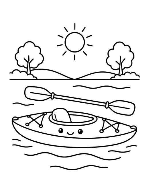 Kayak coloring page