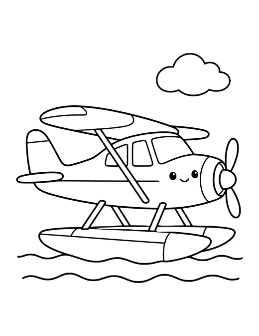 Seaplane coloring page