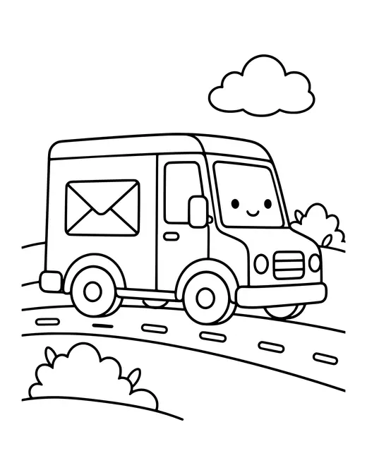 Mail Truck coloring page