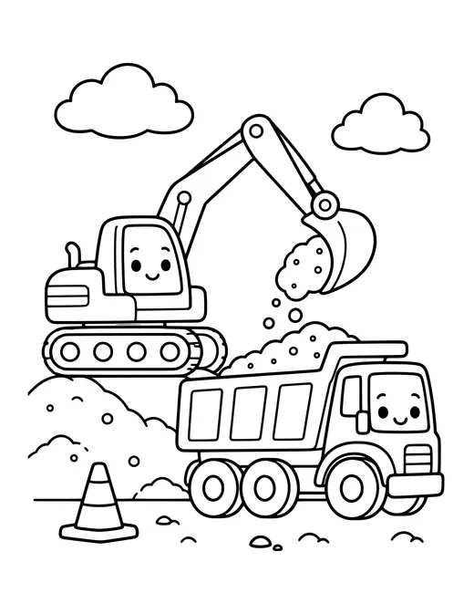 Construction Site coloring page